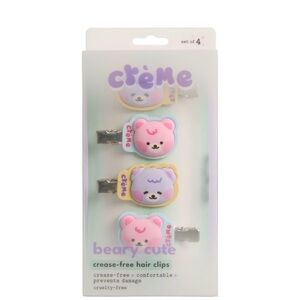 Creme Shop Boba Bear Hair Clips 4 Pack